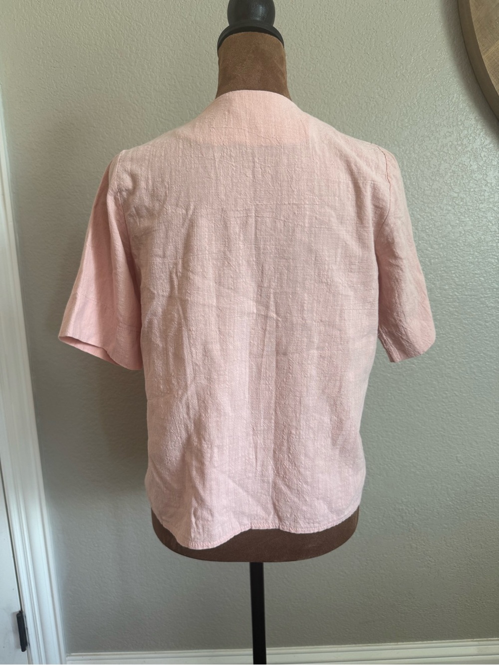 BABI | Women's Blush Peach Button-Front Top Scallop Neck | Made in Korea - Picture 4 of 7